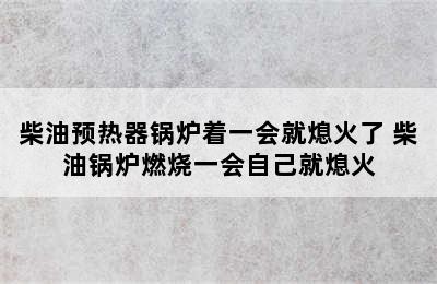 柴油预热器锅炉着一会就熄火了 柴油锅炉燃烧一会自己就熄火